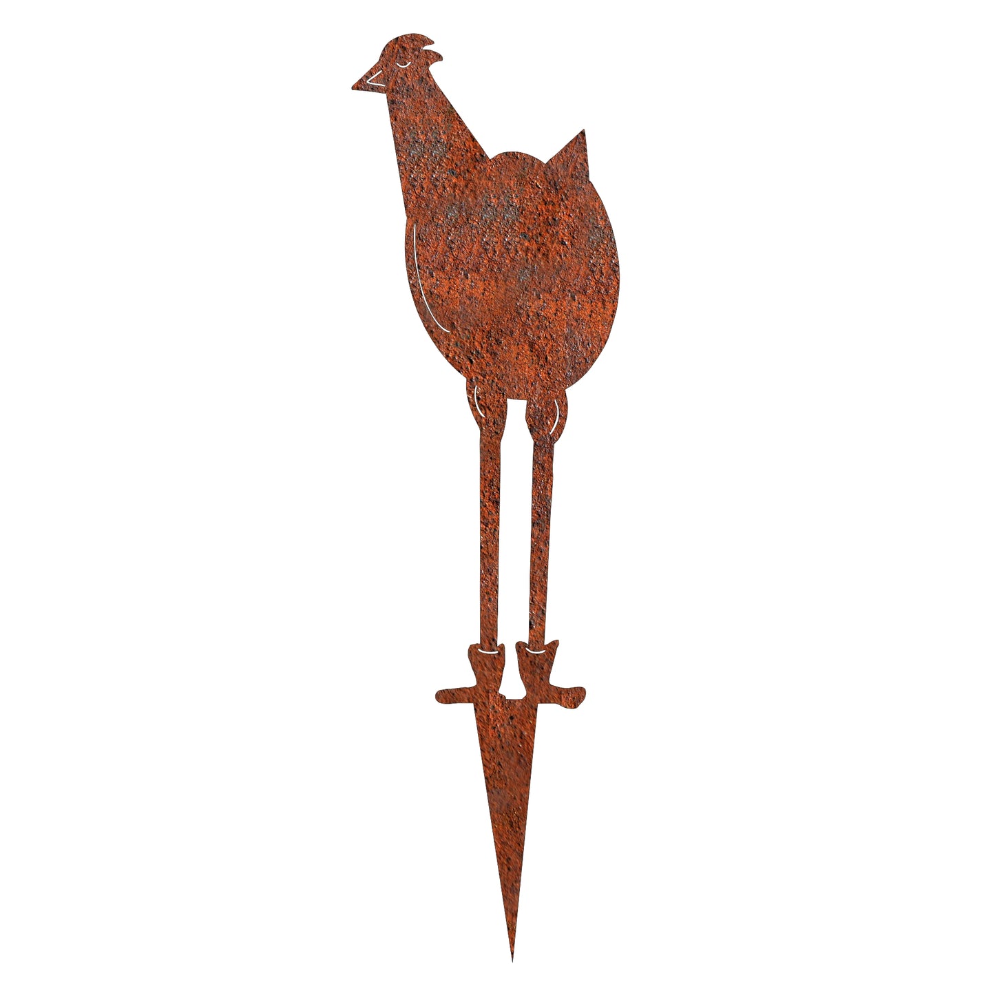 Osterdekoration "Huhn lngbeinig" Edelrost, Gartenstecker